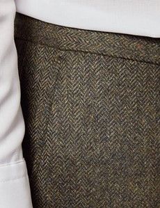 Slim Fit Green Herringbone 1913 Suit Trousers