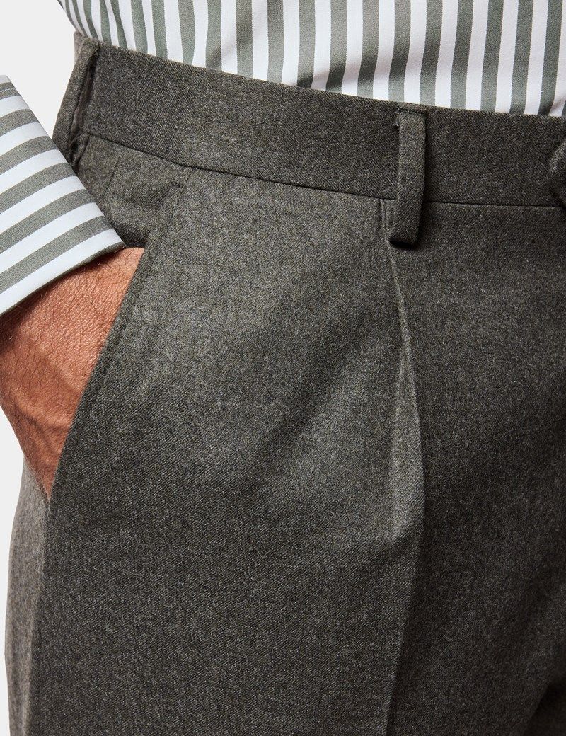 Tailored Fit Olive 1913 Suit Trousers thumbnail 3