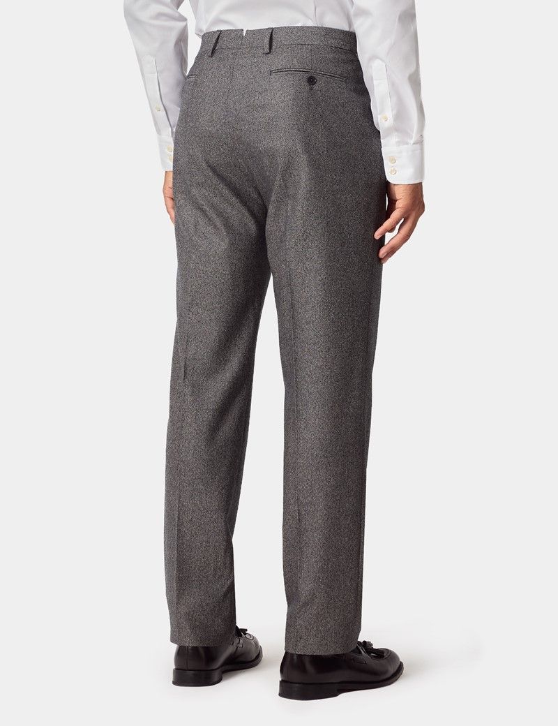 Tailored Fit Taupe Herringbone 1913 Suit Trousers thumbnail 4