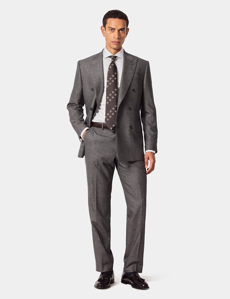 Tailored Fit Taupe Herringbone 1913 Suit Trousers thumbnail 5