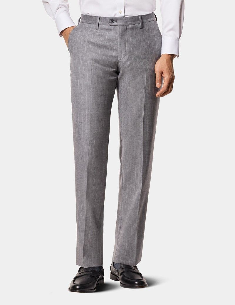 Tailored Fit Light Grey Stripe 1913 Suit Trousers thumbnail 2