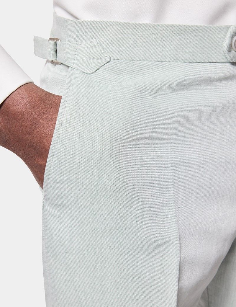 Tailored Fit Light Green 1913 Suit Trousers With Side Adjusters thumbnail 3