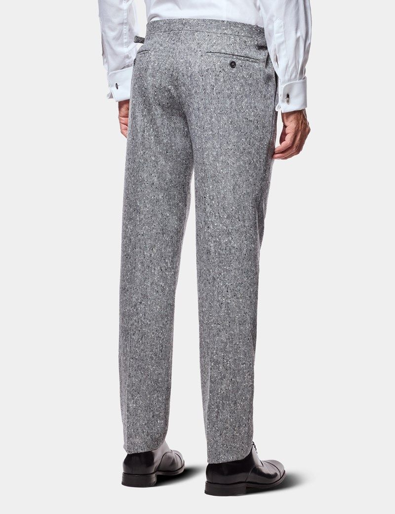 Tailored Fit Black & White Tweed 1913 Suit Trousers With Side Adjusters thumbnail 4