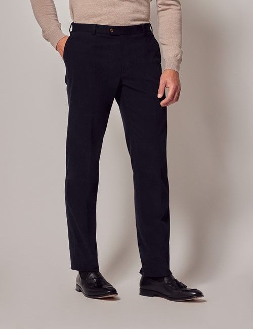 Navy Brushed Twill Italian Trousers - 1913 Collection