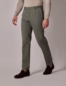 Green Cotton-Linen Tailored Trousers - 1913 Collection