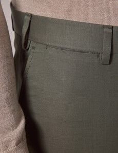 Green Cotton-Linen Tailored Trousers - 1913 Collection-preview1