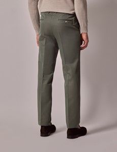 Green Cotton-Linen Tailored Trousers - 1913 Collection-preview2
