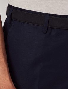 Navy Cotton-Linen Tailored Trousers - 1913 Collection-preview2