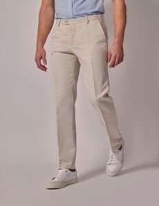 Cream Cotton-Linen Tailored Trousers - 1913 Collection