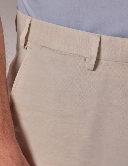 Cream Cotton-Linen Tailored Trousers - 1913 Collection-preview