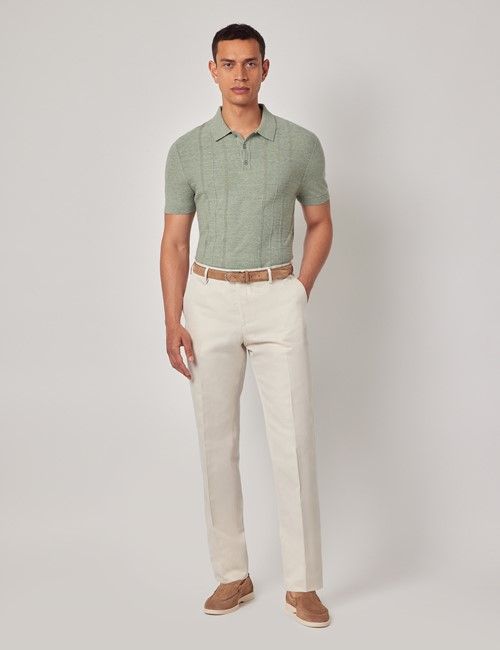 Stone Cotton-Linen Tailored Trousers - 1913 Collection