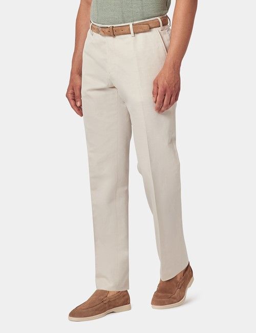 Stone Cotton-Linen Tailored Pants - 1913 Collection-preview