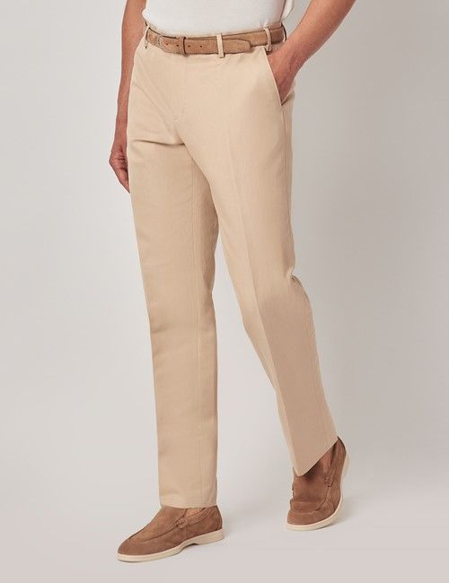 Sand Cotton-Linen Tailored Trousers - 1913 Collection-preview
