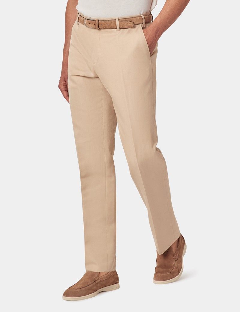 Sand Cotton-Linen Tailored Pants - 1913 Collection-preview