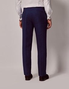 Royal Blue  Herringbone Tailored Linen Pants – 1913 Collection-preview2