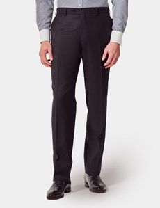 Tailored Fit Black Twill Suit Pants