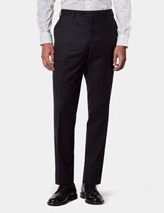 Tailored Fit Black Twill Suit Trousers