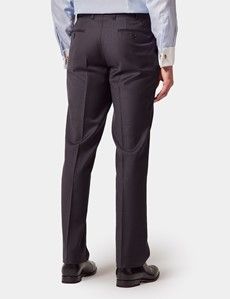 Tailored Fit Dark Charcoal Twill Suit Trousers
