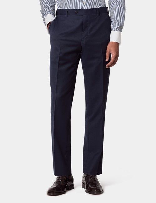 Classic Fit Navy & Pink Check Pin Point Non-Iron Oxford Shirt