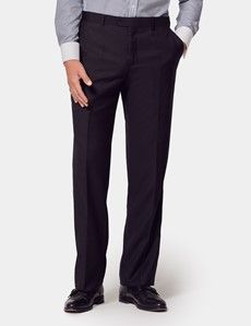 Classic Fit Black Twill Suit Pants