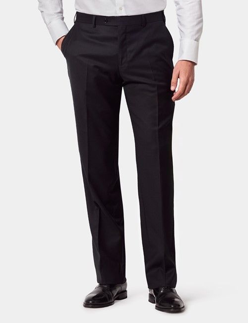 Classic Fit Black Twill Suit Pants