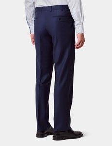 Classic Fit Dark Blue Twill Suit Trousers