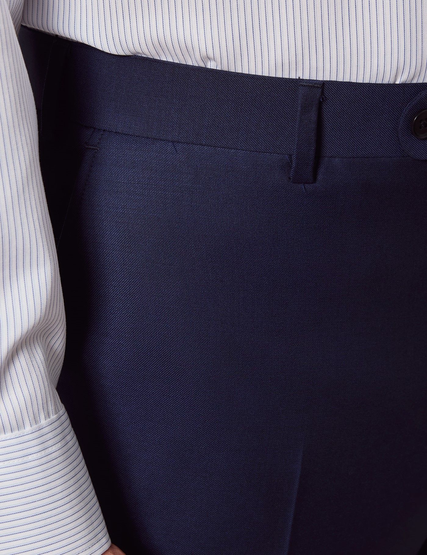 Classic Fit Dark Blue Twill Suit Pants-preview