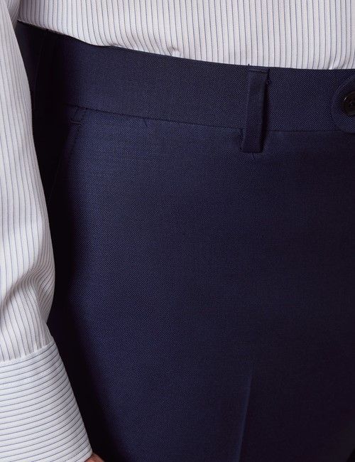 Classic Fit Dark Blue Twill Suit Pants-preview