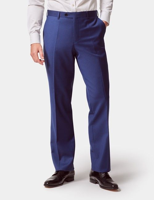 Classic Fit Royal Blue Twill Suit Pants