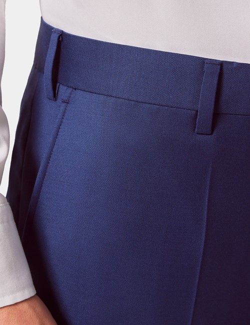 Classic Fit Royal Blue Twill Suit Pants-preview