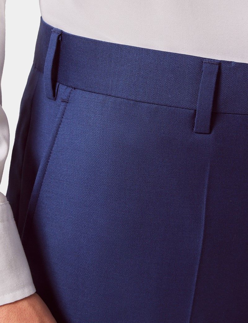 Classic Fit Royal Blue Twill Suit Pants-preview