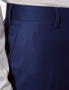 Classic Fit Royal Blue Twill Suit Pants-preview1