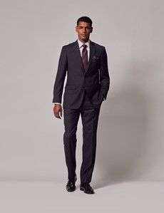 Dark Charcoal Twill Classic Fit Suit Pants-preview4