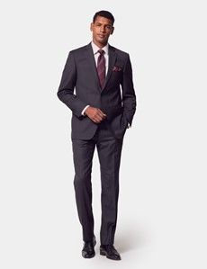 Classic Fit Dark Charcoal Twill Suit Pants-preview3