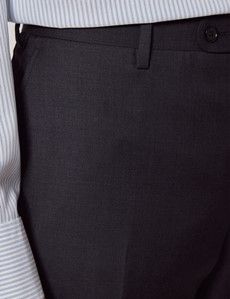 Classic Fit Dark Charcoal Twill Suit Trousers