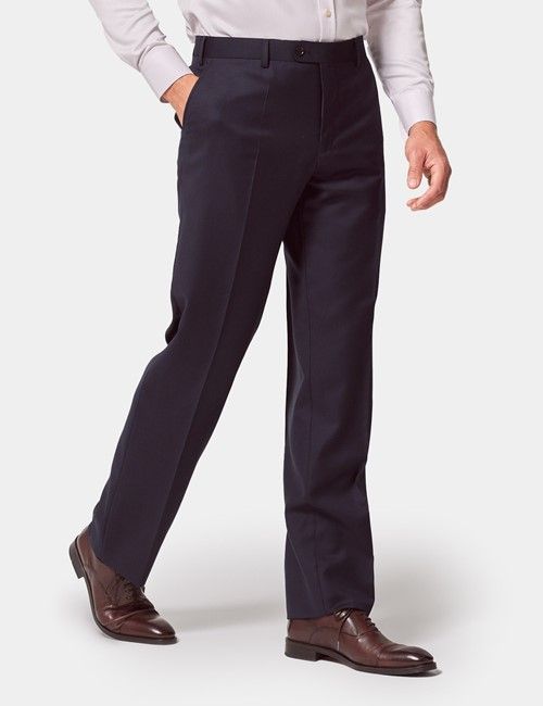 Classic Fit Navy Twill Suit Pants