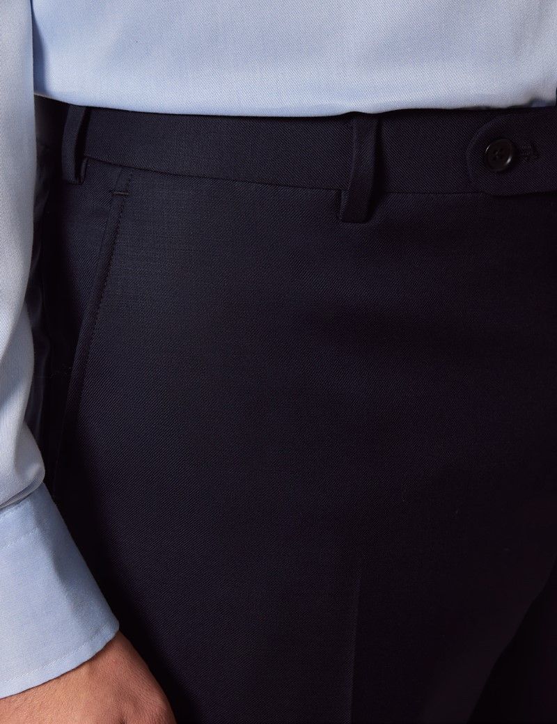 Classic Fit Navy Twill Suit Trousers thumbnail 3