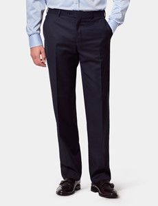 Classic Fit Navy Twill Suit Trousers