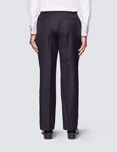 Black Classic Fit Dinner Suit Pants With Side Adjusters-preview2