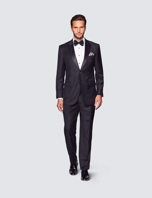 Black Classic Fit Dinner Suit Pants With Side Adjusters-preview