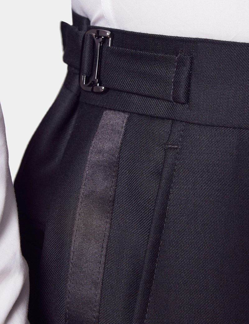 Classic Fit Black Dinner Suit Pants With Side Adjusters-preview