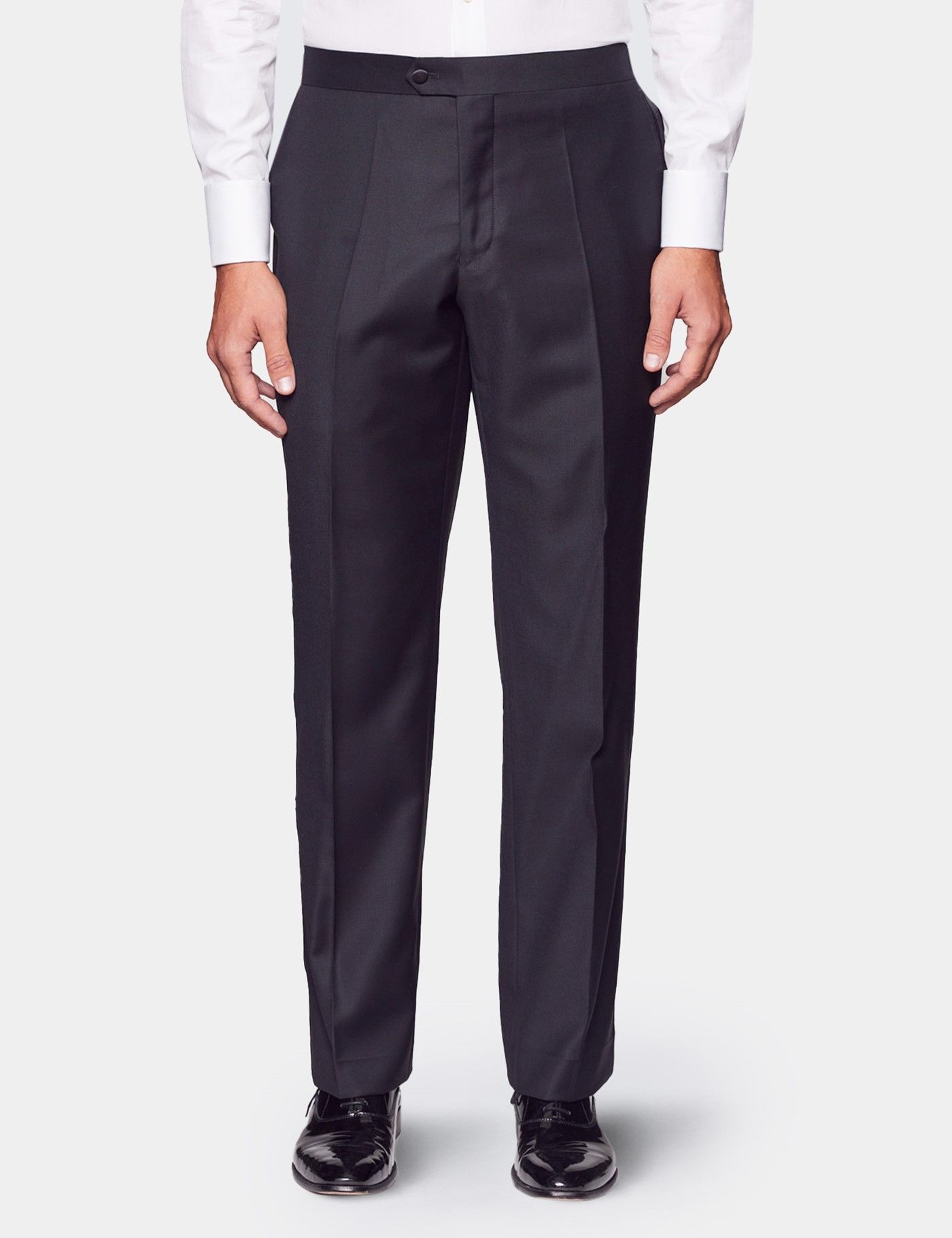 Classic Fit Black Dinner Suit Pants With Side Adjusters