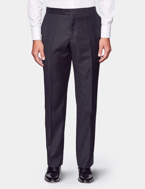 Classic Fit Black Dinner Suit Pants With Side Adjusters