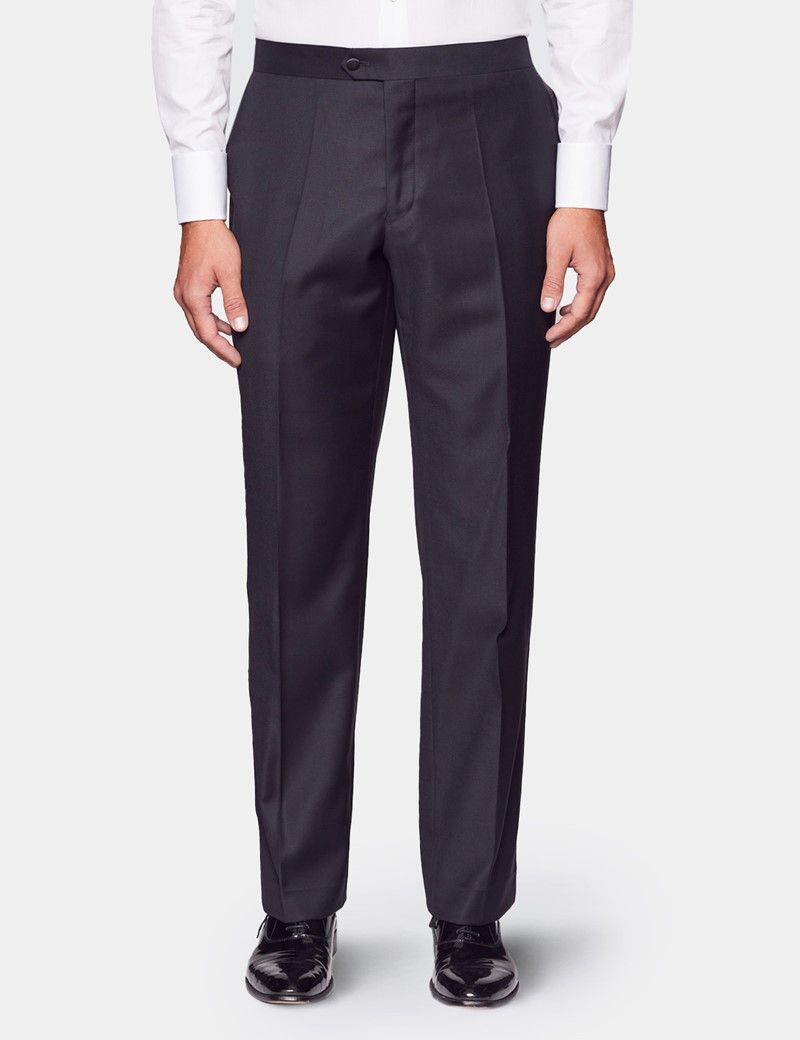 Classic Fit Black Dinner Suit Pants With Side Adjusters