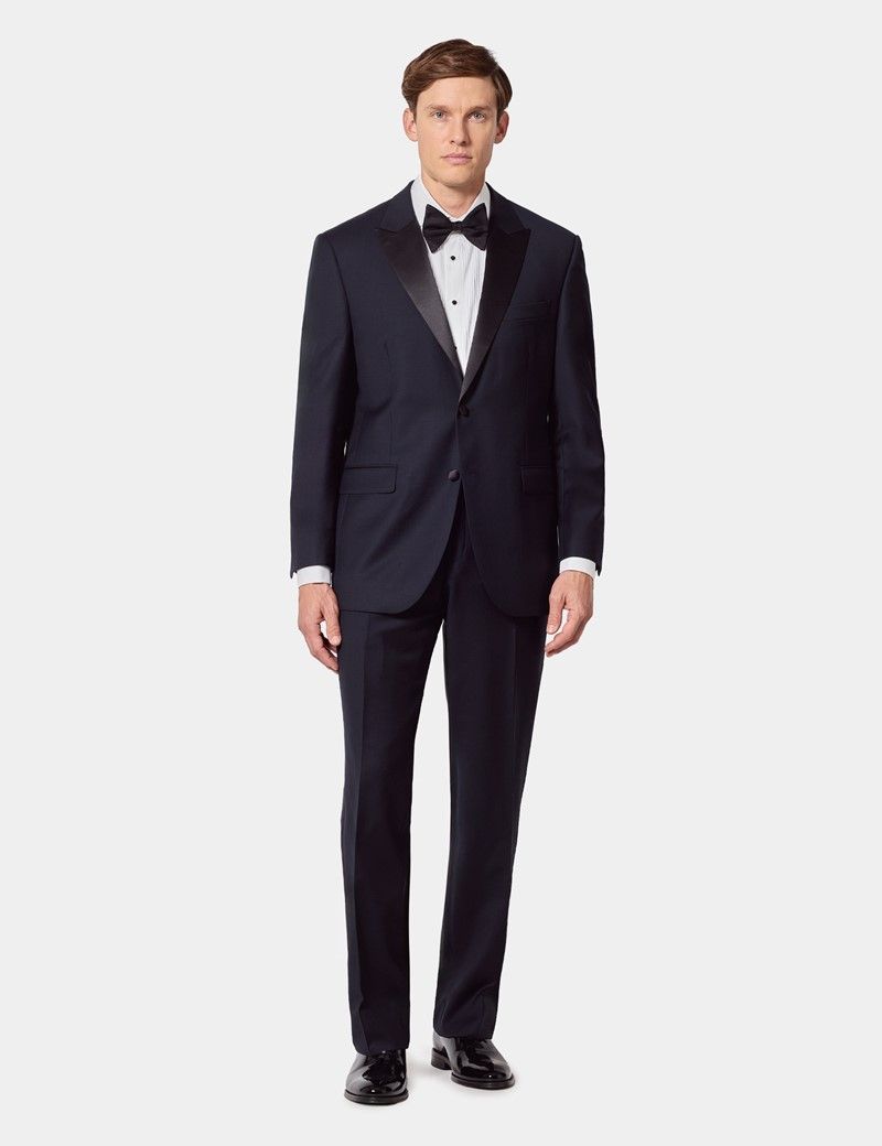 Classic Fit Navy Dinner Suit Trousers With Side Adjusters thumbnail 5