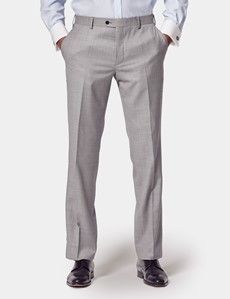 Classic Fit Light Grey Twill Suit Pants