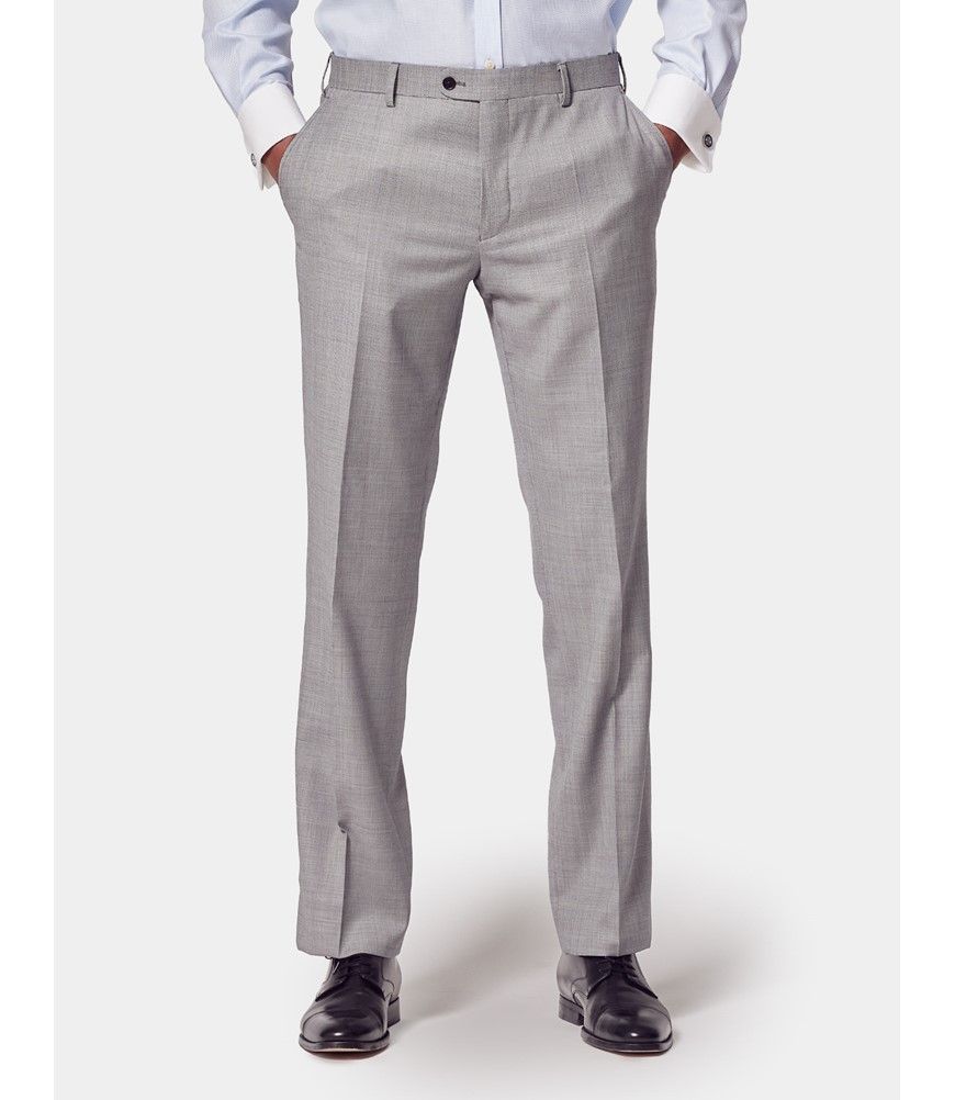 パンツ NTRUL BASIC TROUSERS GRAY 3 Men's Light Grey Twill Classic Fit Suit Pants