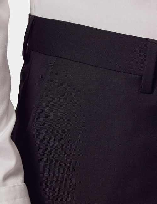 Slim Fit Black Twill Suit Pants-preview