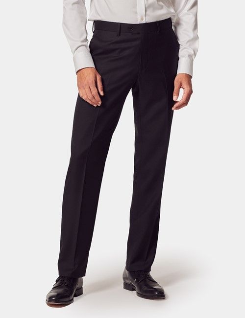 Slim Fit Black Twill Suit Pants