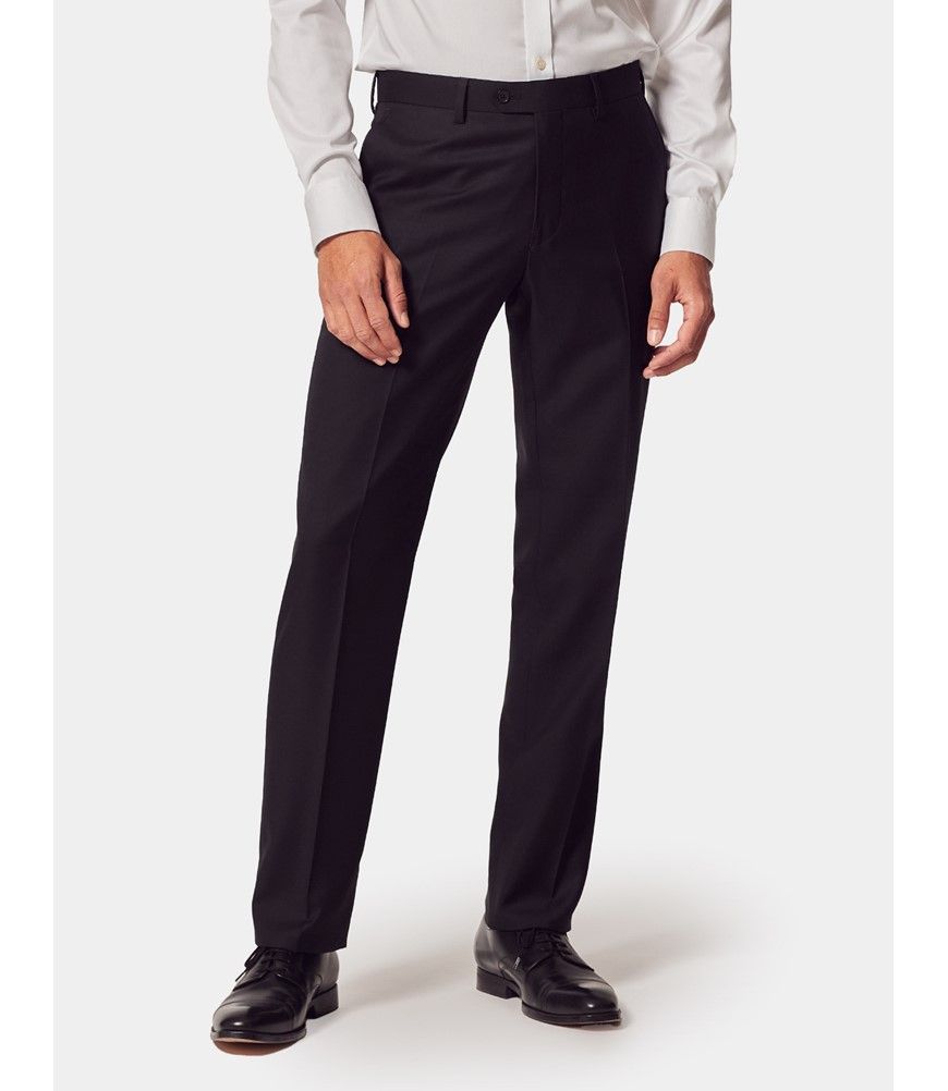 パンツ SOUMO wool/twill Black slit slacks size2 Men's Black Twill Slim Fit Suit Pants